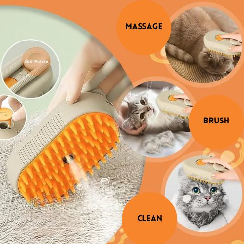 Rechargeable Pet Steam Grooming Brush