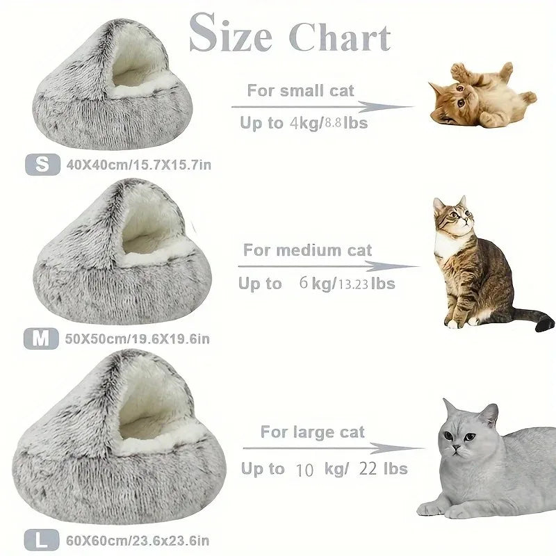 Winter Plush Cat Bed