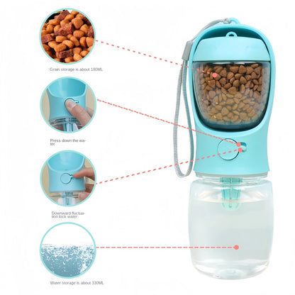 Portable Pet Water Bottle & Food Container