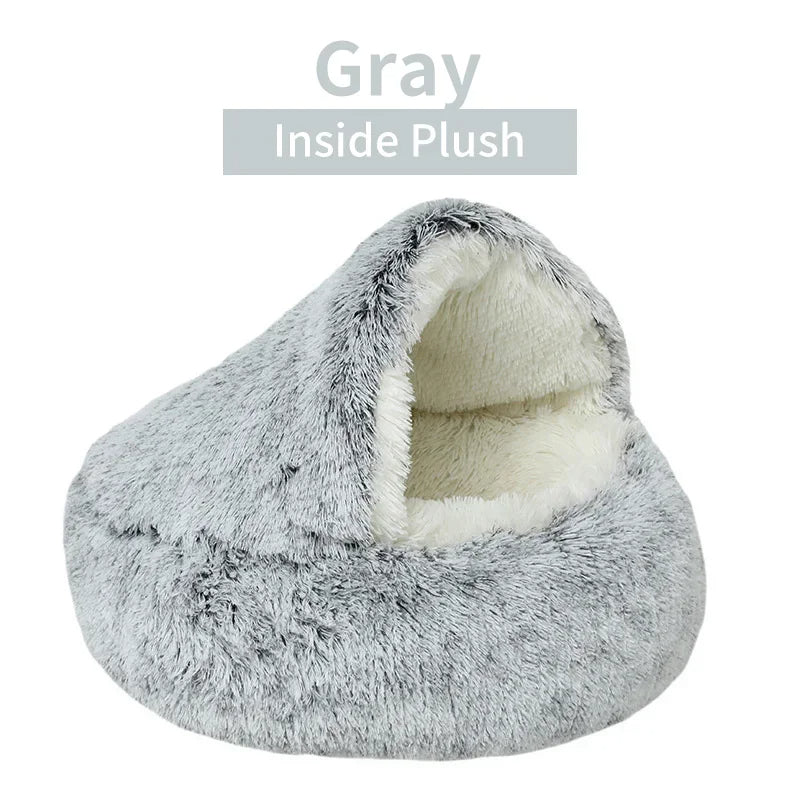 Winter Plush Cat Bed