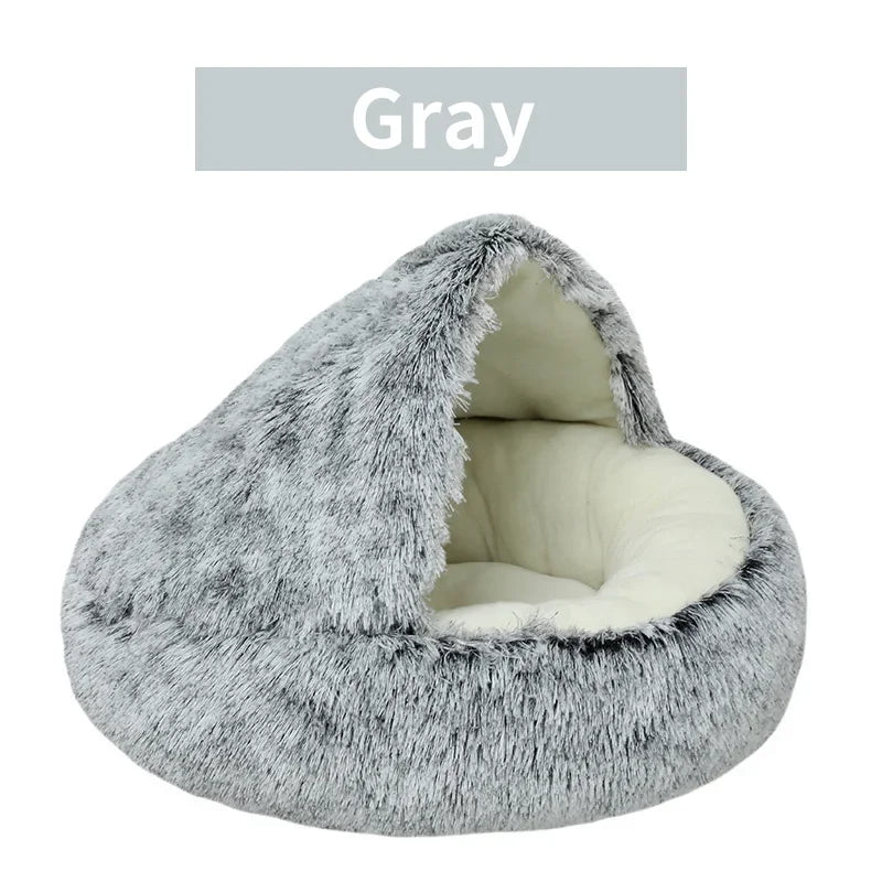 Winter Plush Cat Bed