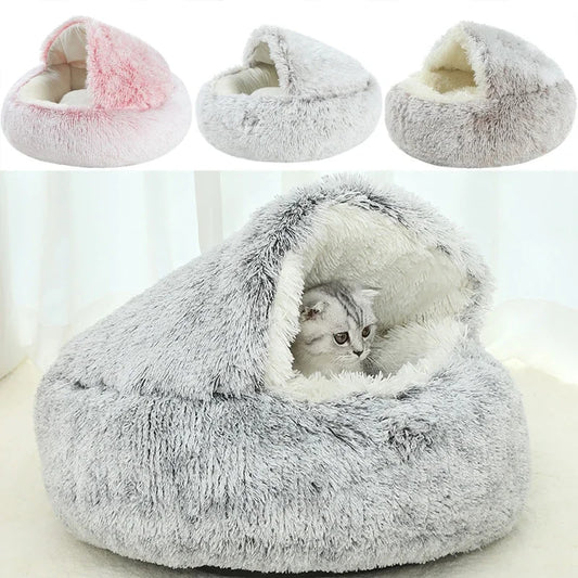 Winter Plush Cat Bed